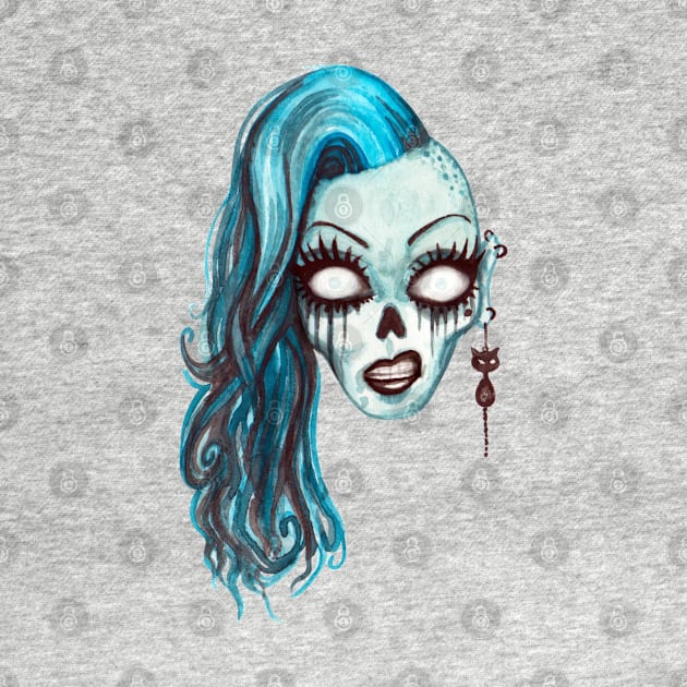 Halloween Zombie Blue Face by holidaystore